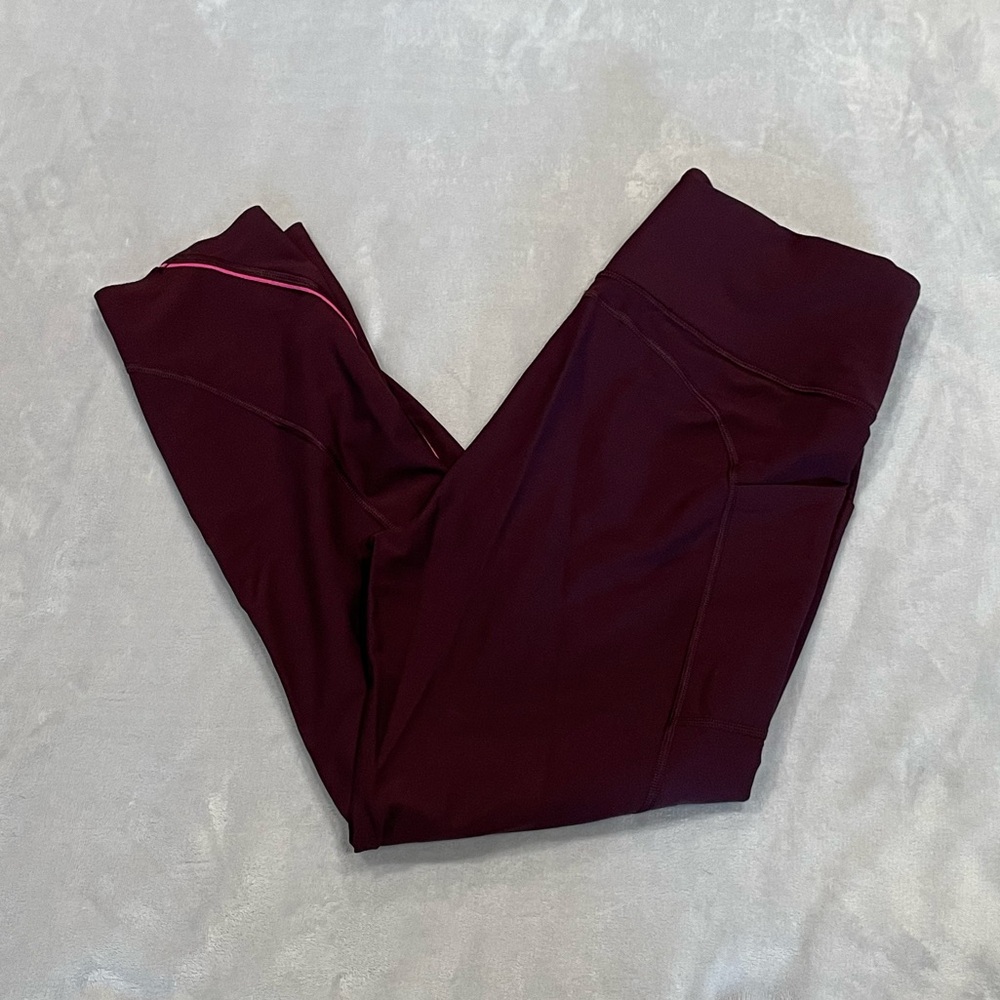Victorias Secret maroon and hot pink leggings